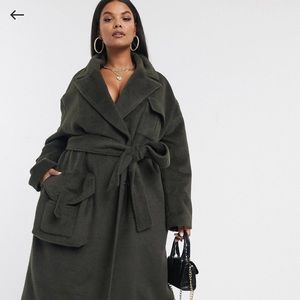 Brushed Utility Coat from ASOS Curve